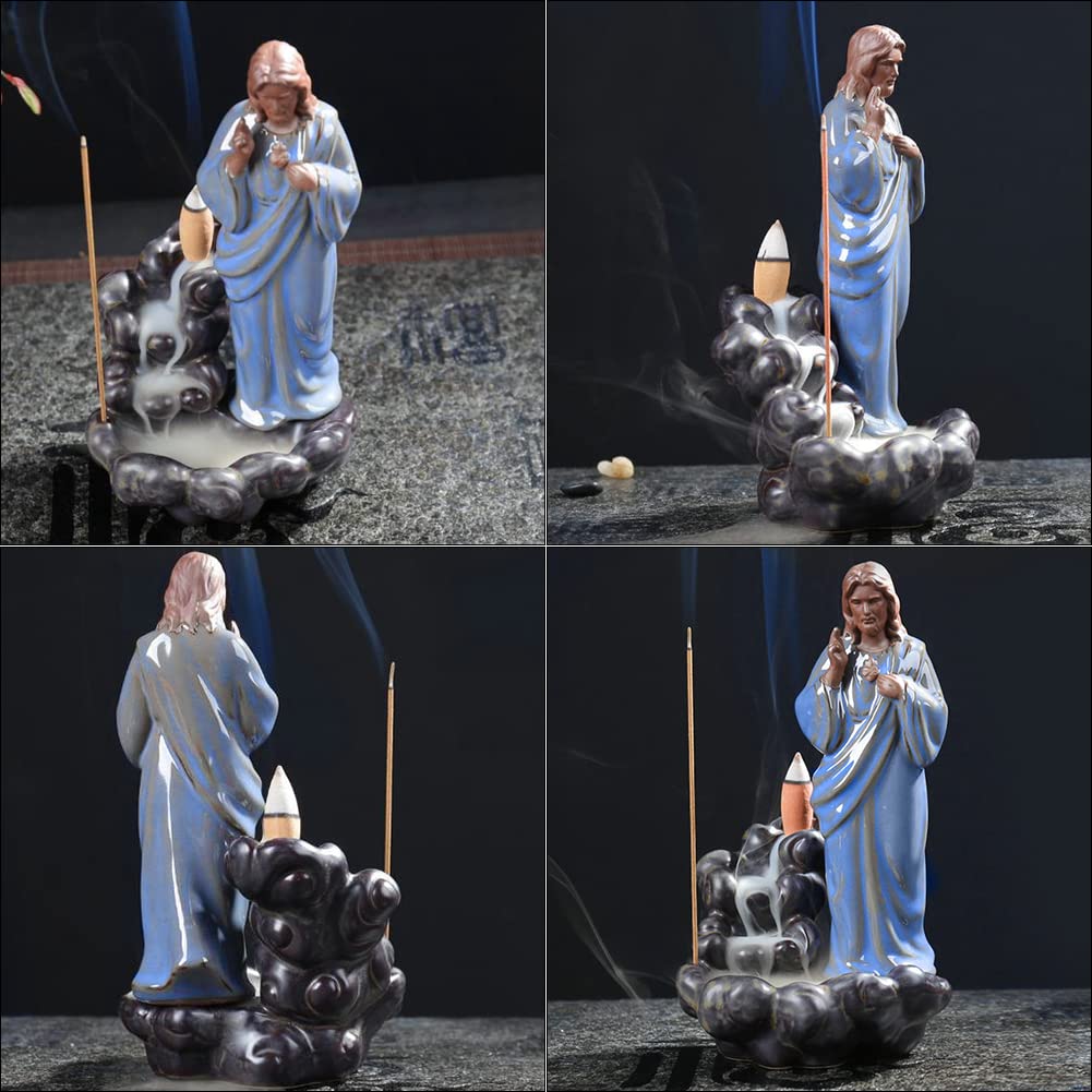 Amazon.com: OLizee® Ceramic Jesus Incense Holder Waterfall
